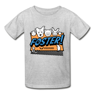 Foster Logo Hanes Youth Tagless T-Shirt - heather gray