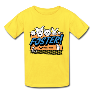 Foster Logo Hanes Youth Tagless T-Shirt - yellow