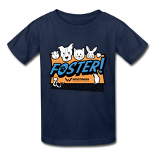 Load image into Gallery viewer, Foster Logo Hanes Youth Tagless T-Shirt - navy