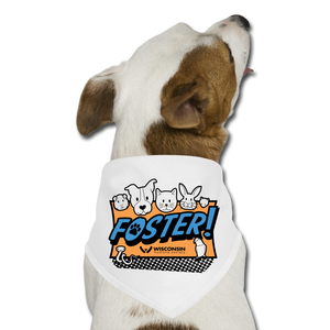 Foster Logo Dog Bandana - white