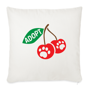 Door County Cherries Throw Pillow Cover 18” x 18” - natural white