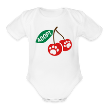 Load image into Gallery viewer, Door County Cherries Organic Short Sleeve Baby Bodysuit - white