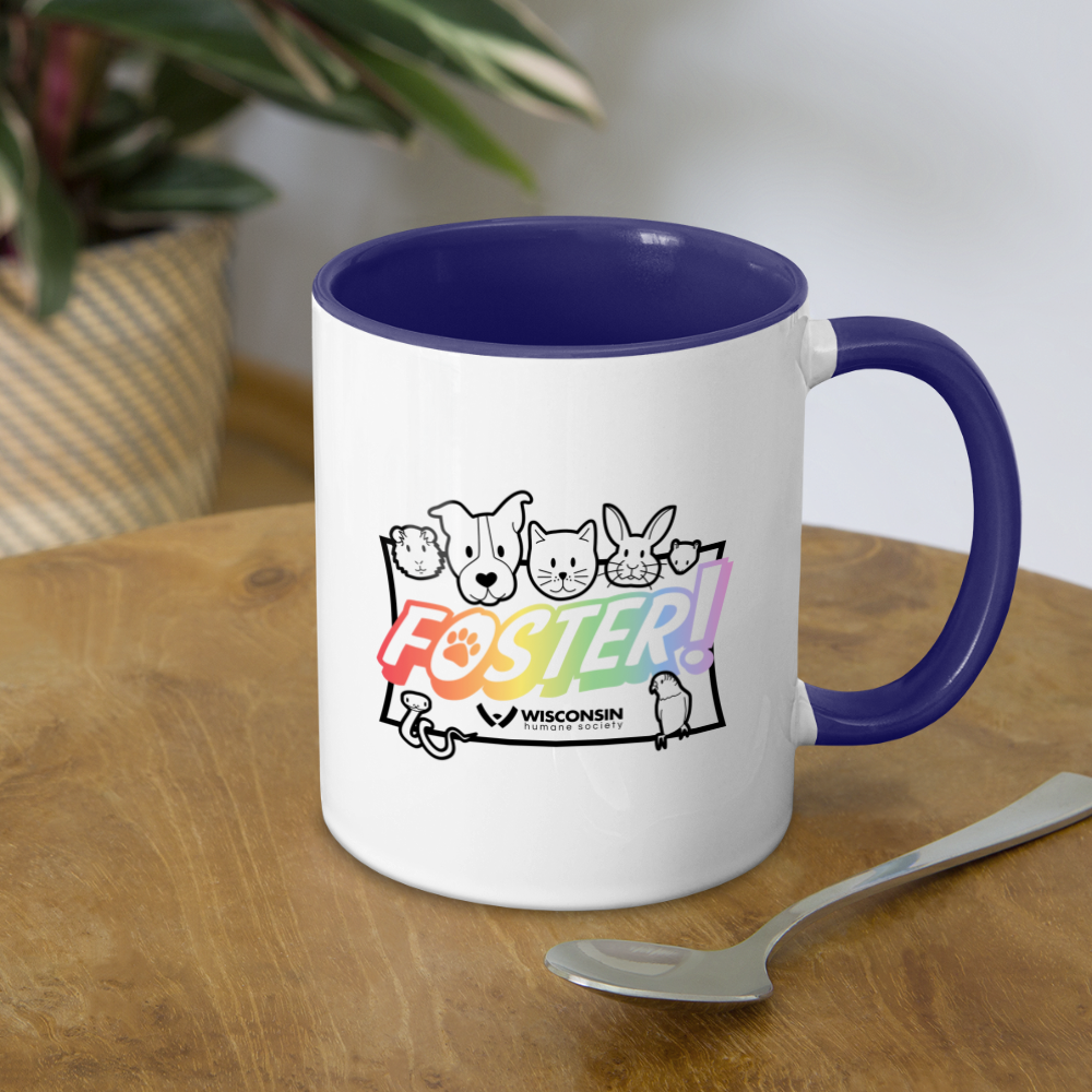 Foster Pride Contrast Coffee Mug - white/cobalt blue