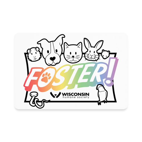 Foster Pride Rectangle Magnet - white