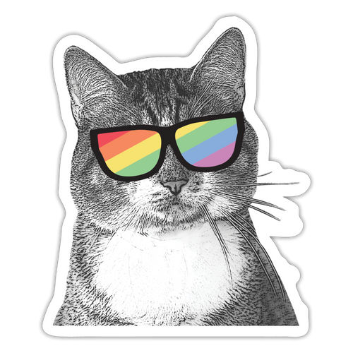 Pride Cat Sticker - white matte