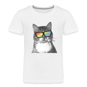 Pride Cat Kids' Premium T-Shirt - white