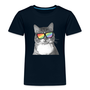 Pride Cat Kids' Premium T-Shirt - deep navy