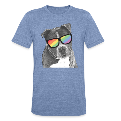 Pride Dog Tri-Blend T-Shirt - heather blue