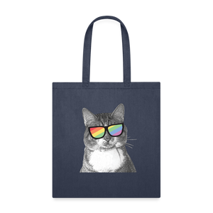 Pride Cat Tote Bag - navy
