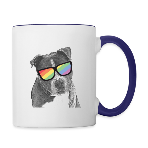 Pride Dog Contrast Coffee Mug - white/cobalt blue