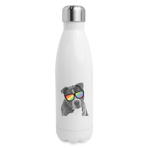 Pride Dog Insulated Stainless Steel Water Bottle - white