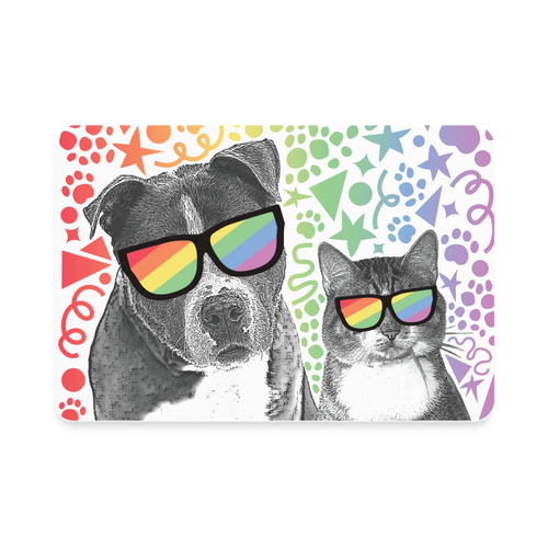 Pride Party Rectangle Magnet - white