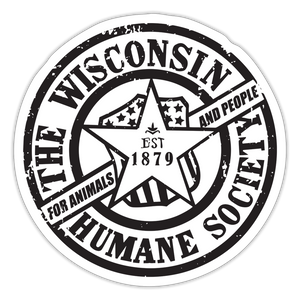 WHS 1879 Distressed Logo Sticker - white matte