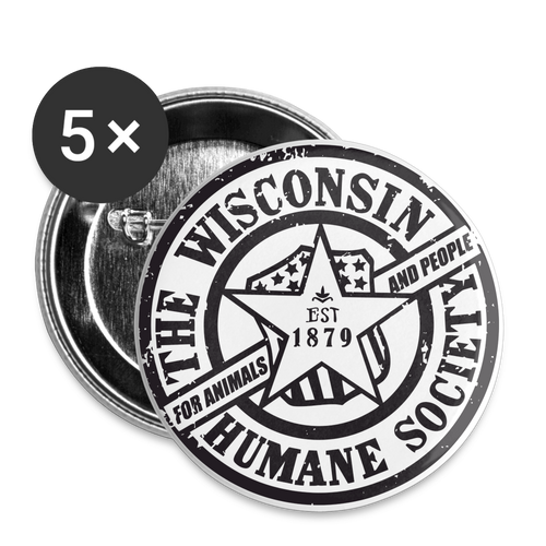 WHS 1879 Logo Buttons large 2.2'' (5-pack) - white