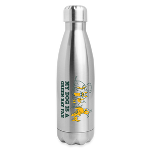 Dog is a GB Fan Insulated Stainless Steel Water Bottle - silver