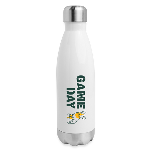 Game Day Dog Insulated Stainless Steel Water Bottle - white