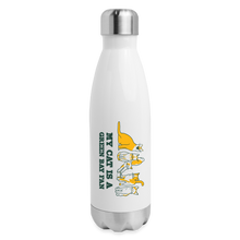 Load image into Gallery viewer, Cat is a GB Fan Insulated Stainless Steel Water Bottle - white