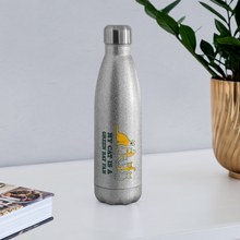 Load image into Gallery viewer, Cat is a GB Fan Insulated Stainless Steel Water Bottle - silver glitter