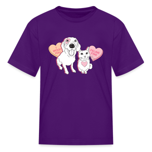 Valentine Hearts Kids' T-Shirt - purple