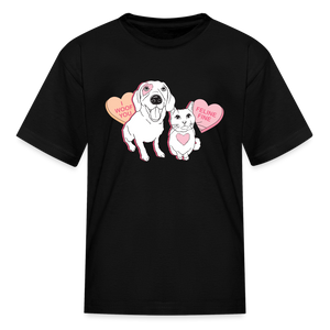 Valentine Hearts Kids' T-Shirt - black