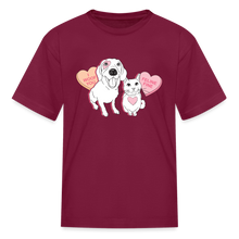 Load image into Gallery viewer, Valentine Hearts Kids&#39; T-Shirt - burgundy