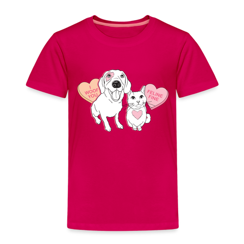 Valentine Hearts Toddler Premium T-Shirt - dark pink