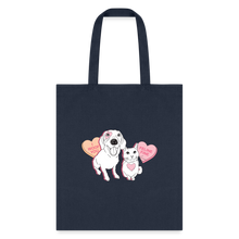 Load image into Gallery viewer, Valentine Hearts Tote Bag - navy