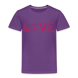 Love Pawprint Toddler Premium T-Shirt - purple