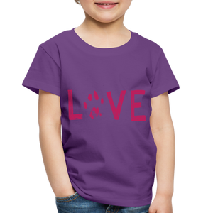 Love Pawprint Toddler Premium T-Shirt - purple