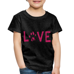 Love Pawprint Toddler Premium T-Shirt - charcoal grey
