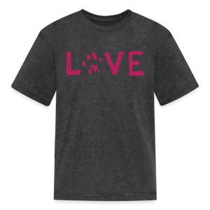 Love Pawprint Kids' T-Shirt - heather black