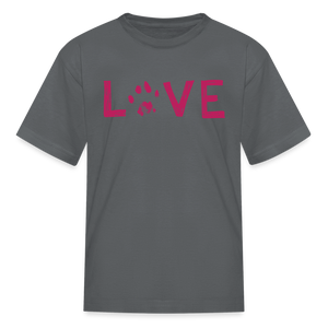 Love Pawprint Kids' T-Shirt - charcoal