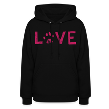 Load image into Gallery viewer, Love Pawprint Contoured Hoodie - black