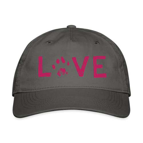 Love Pawprint Organic Baseball Cap - charcoal
