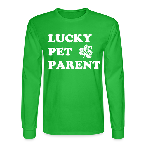 Lucky Pet Parent Long Sleeve T-Shirt - bright green