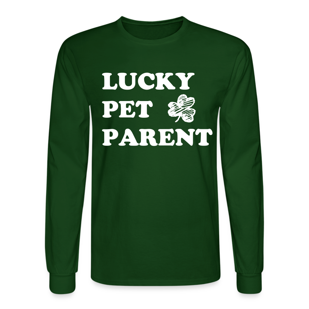 Lucky Pet Parent Long Sleeve T-Shirt - forest green