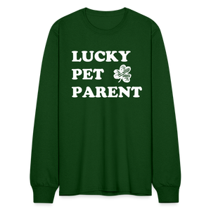 Lucky Pet Parent Long Sleeve T-Shirt - forest green