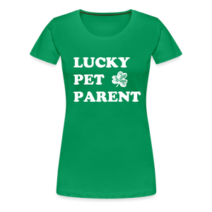 Lucky Pet Parent Contoured Premium T-Shirt - kelly green