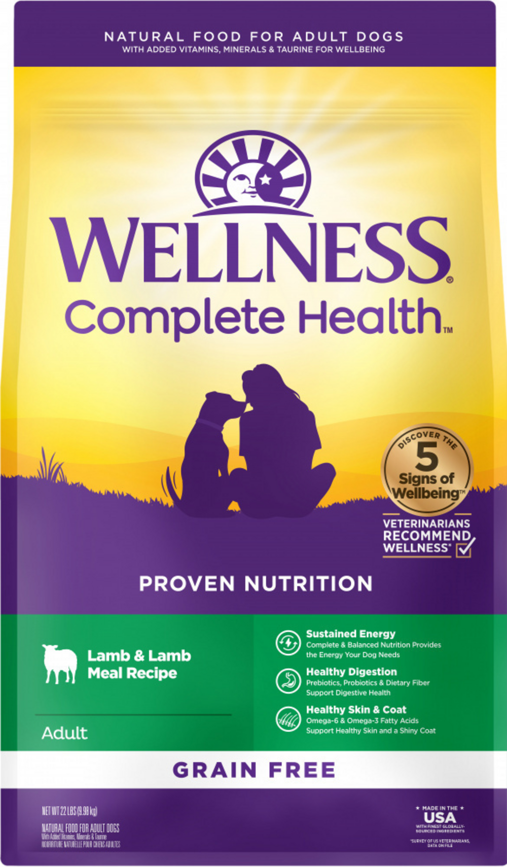 Wellness Grain-Free Complete Health Adult Lamb & Lamb Meal Recipe Dry Dog Food