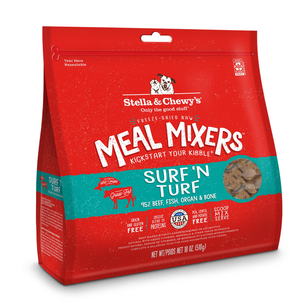 
                  
                    Stella & Chewys Freeze Dried Grain Free Raw Surf & Turf Meal Protein Rich Mixer Dog Food Topper for Small & Large Breeds
                  
                