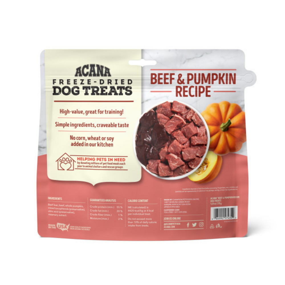 
                  
                    ACANA Singles Grain Free Limited Ingredients & Freeze-Dried, Beef & Pumpkin Dog Treats
                  
                