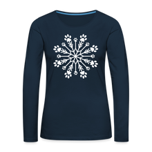 Load image into Gallery viewer, Paw Snowflake Premium Long Sleeve T-Shirt - deep navy