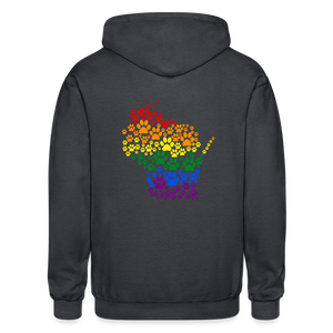 Pride Paws Gildan Heavy Blend Adult Zip Hoodie - deep heather