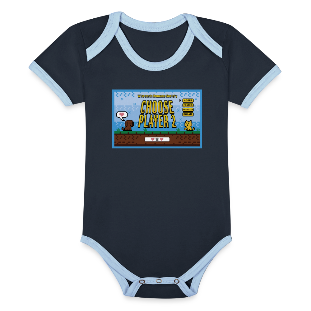 
                  
                    WHS Player 2 Organic Contrast Short Sleeve Baby Bodysuit - navy/sky
                  
                
