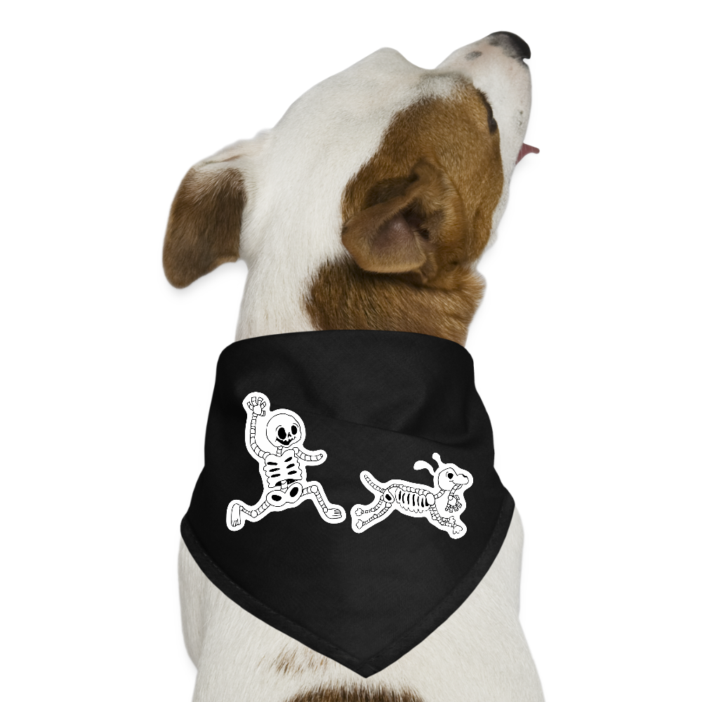 Skeleton Friends Dog Bandana - black