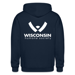 WHS Logo Heavy Blend Adult Zip Hoodie - navy