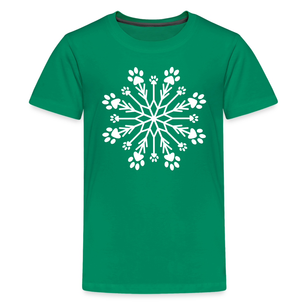 Paw Snowflake Kids' Premium T-Shirt - kelly green