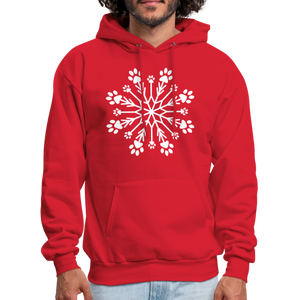 Paw Snowflake Classic Hoodie - red