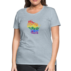 Pride Paws Contoured Premium T-Shirt - heather ice blue