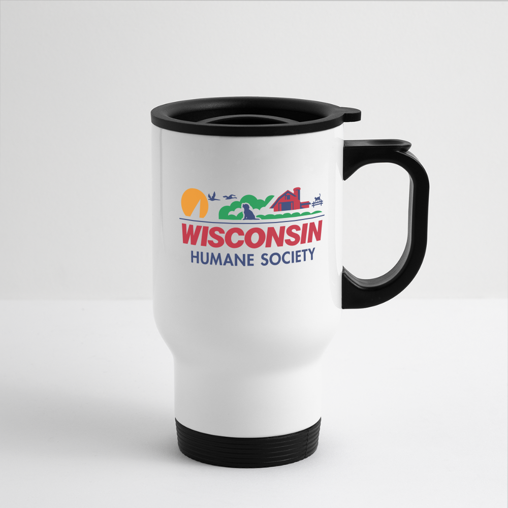 WHS License Plate Travel Mug - white